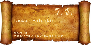 Tauber Valentin névjegykártya